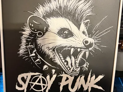 Stay Punk Possum Hueforge