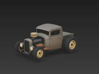 Mini Hot Rod Pickup 1930s-Stylized | Easy Print 