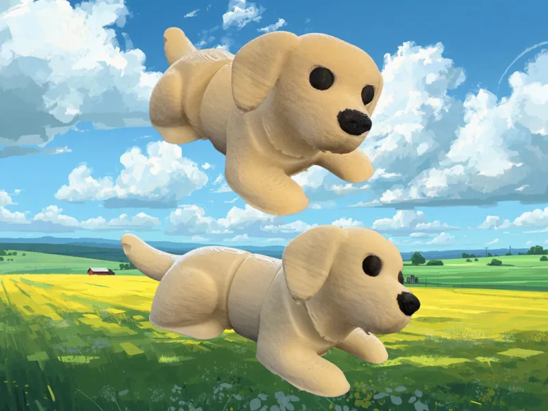 Dog Flexi Keychain