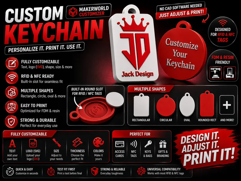 Smart NFC/RFID Keychain – Hidden Tag Inside