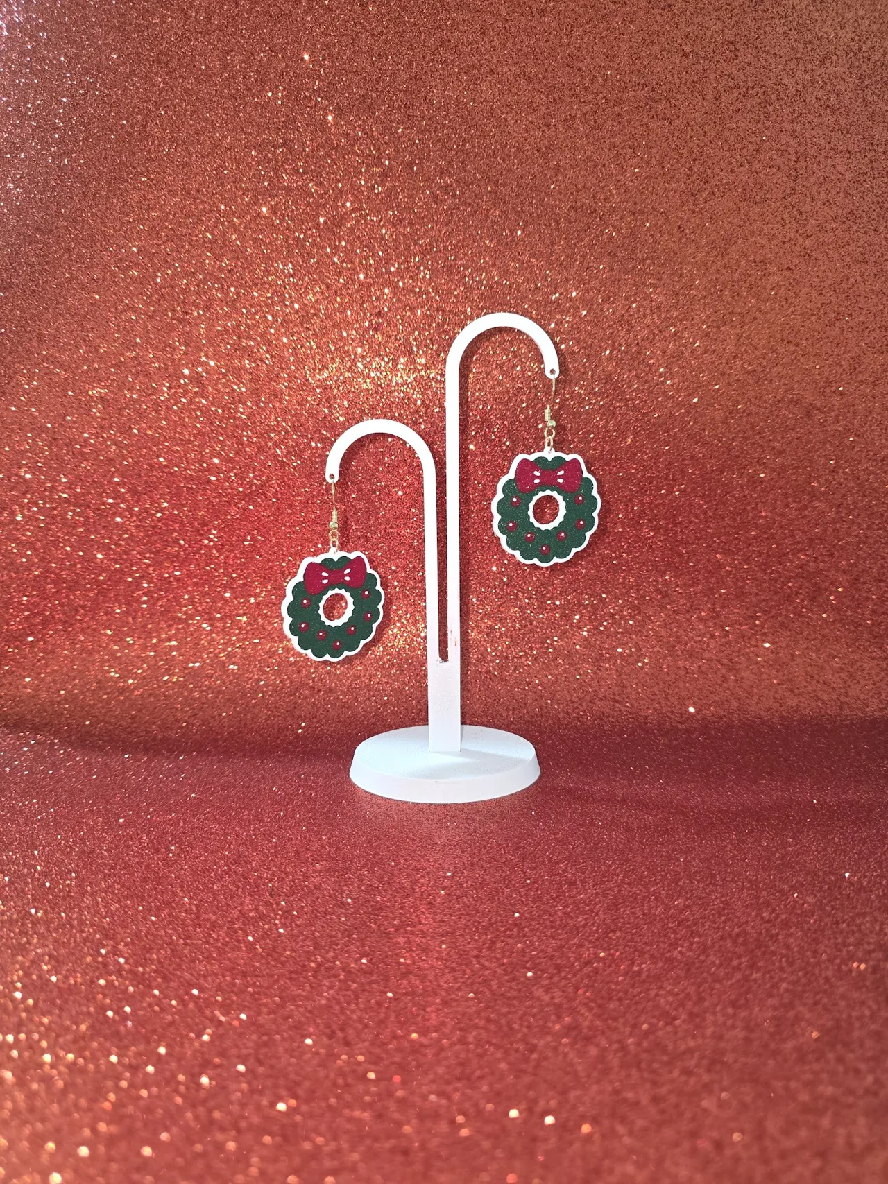 Christmas wreath v2 earrings view 3