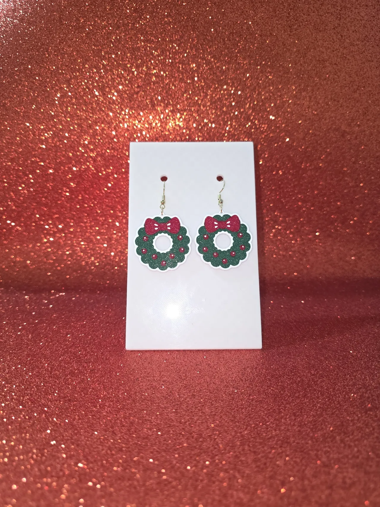 Christmas wreath v2 earrings view 2