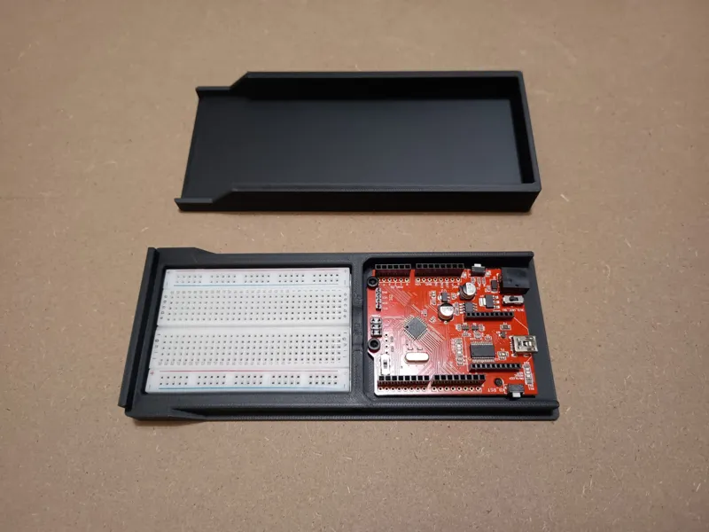 Crowduino (Arduino Uno) case with a sliding lid