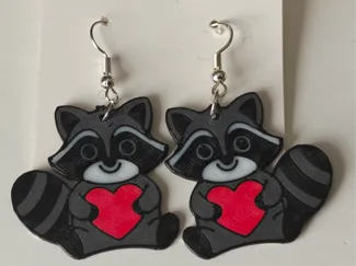 Racoon Heart Earrings 
