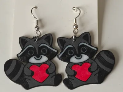 Racoon Heart Earrings