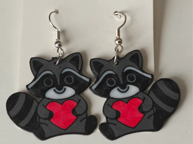 Racoon Heart Earrings