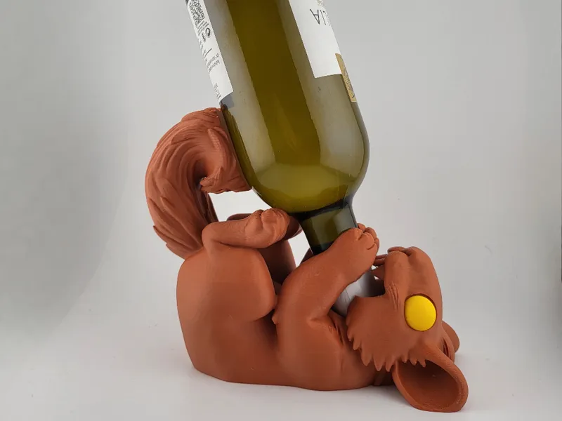 Wine Bottle Holder Stand Rack Squirrel