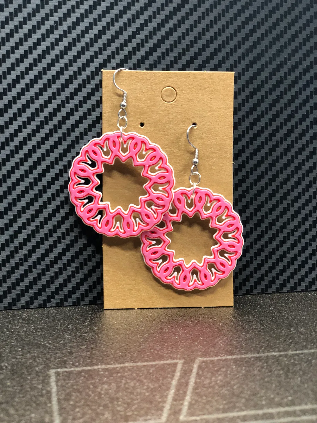 Valentines Heart Mandala earrings 0.4 mm AMS view 2