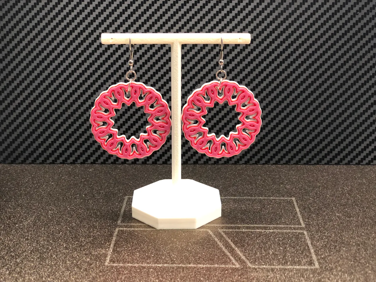 Valentines Heart Mandala earrings 0.4 mm AMS view 4