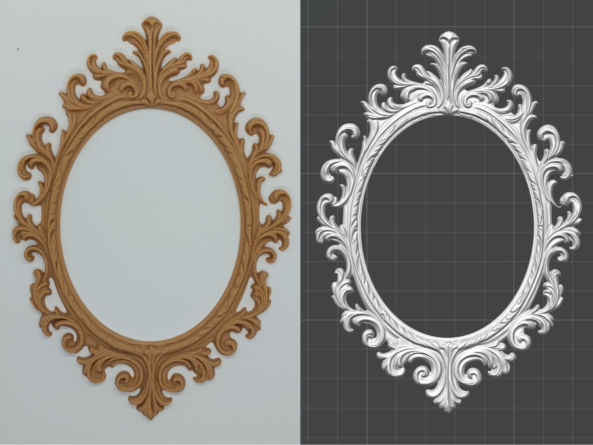 Cornice ovale con fregio decorativo