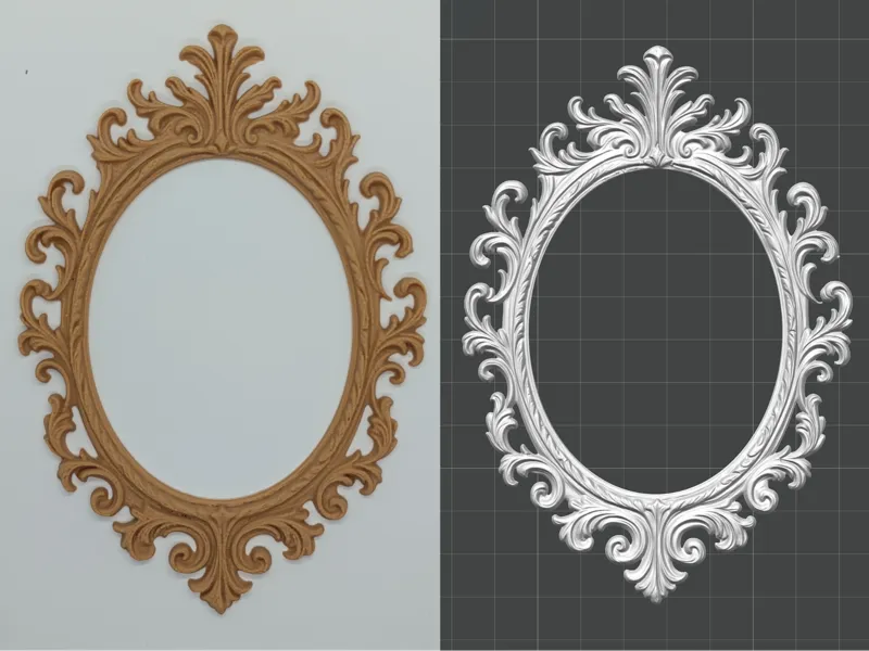Cornice ovale con fregio decorativo