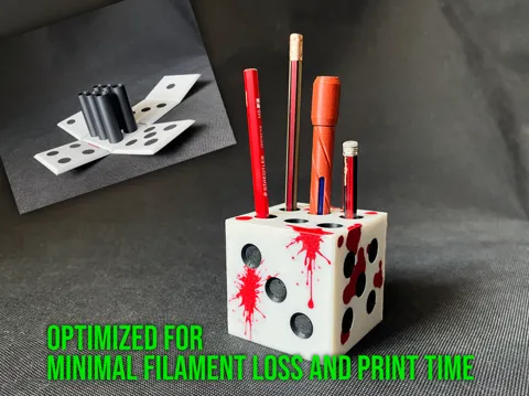 Bloody dice - pen holder