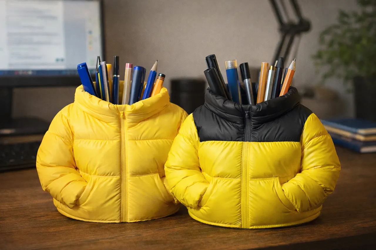 Puffer Jacket Pen Holder Cup view 2