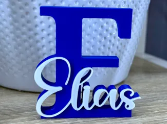 ELIAS name sign ornament nameplate initial