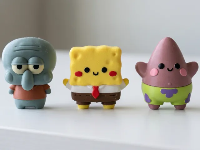 Spongebob Patrick Squidward chibi toy