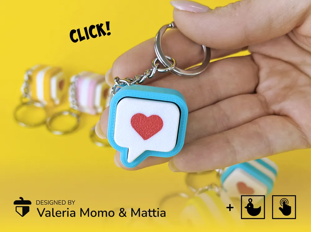 Love Message, Clicker Keychain Toy, San Valentine - Free 3D Print