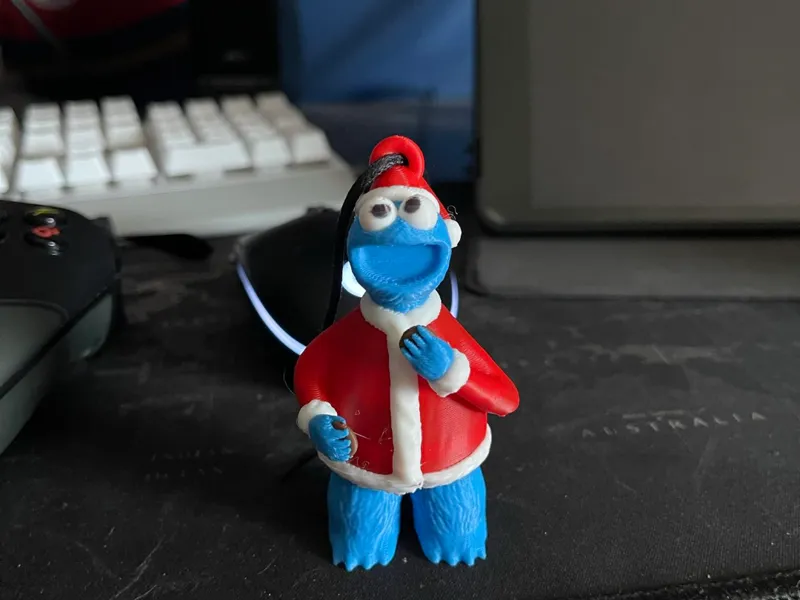 Cookie Monster Santa Ornament
