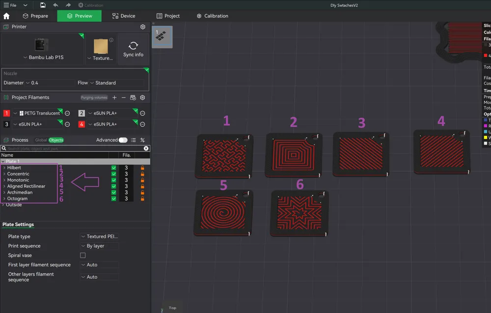 Top Surface Pattern Swatches - Free 3D Print Model - MakerWorld