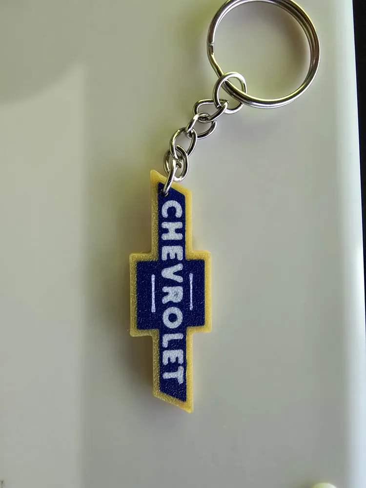 blue and gold chevy emblem keychain - Free 3D Print Model - MakerWorld