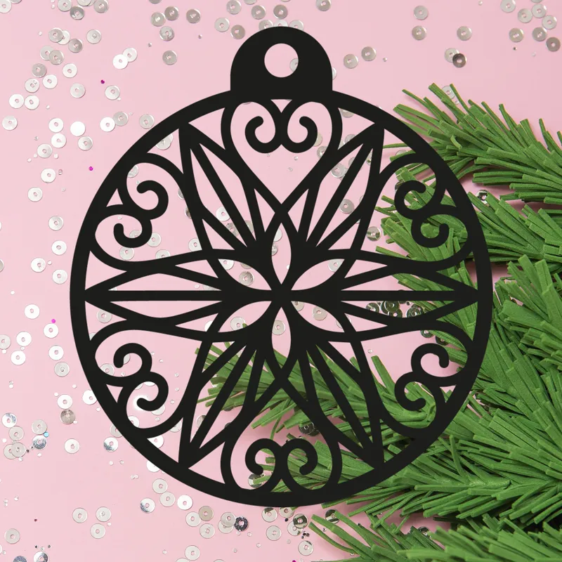 Christmas bauble circular snowflake single design 1
