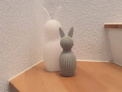 Minimalist Ribbed Bunny – Modern Deco v2