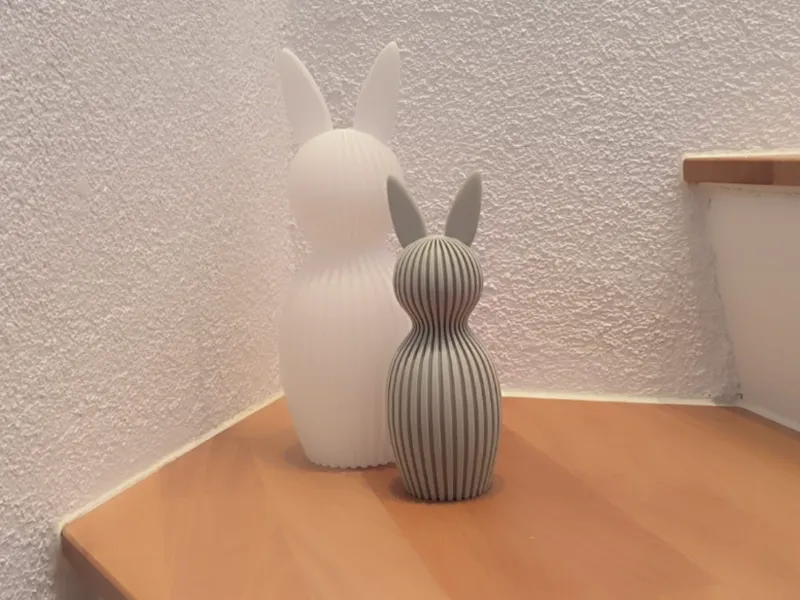 Minimalist Ribbed Bunny – Modern Deco v2