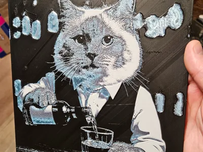 Bartender Cat Chroma-canvas 