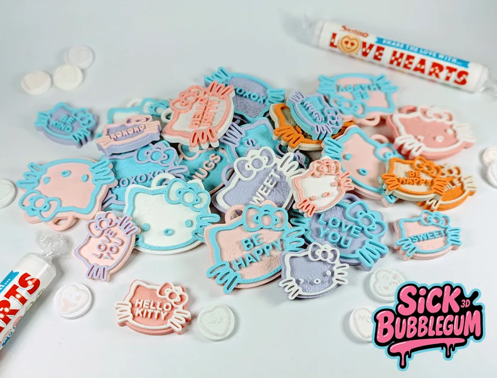 Hello Kitty Sweethearts Keychain - Free 3D Print Model - MakerWorld