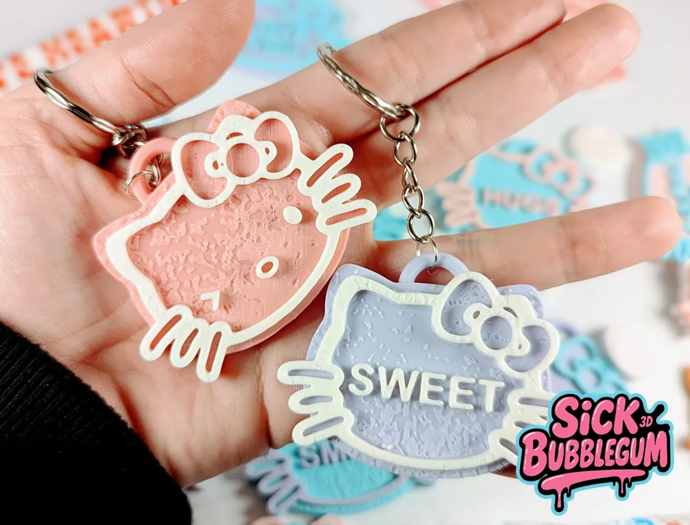 Hello Kitty Sweethearts Keychain - Free 3D Print Model - MakerWorld