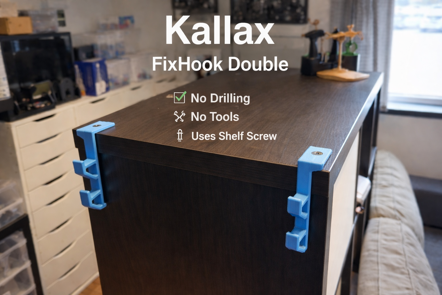 Miniatura 2 do modelo 3D Kallax FixHook Double