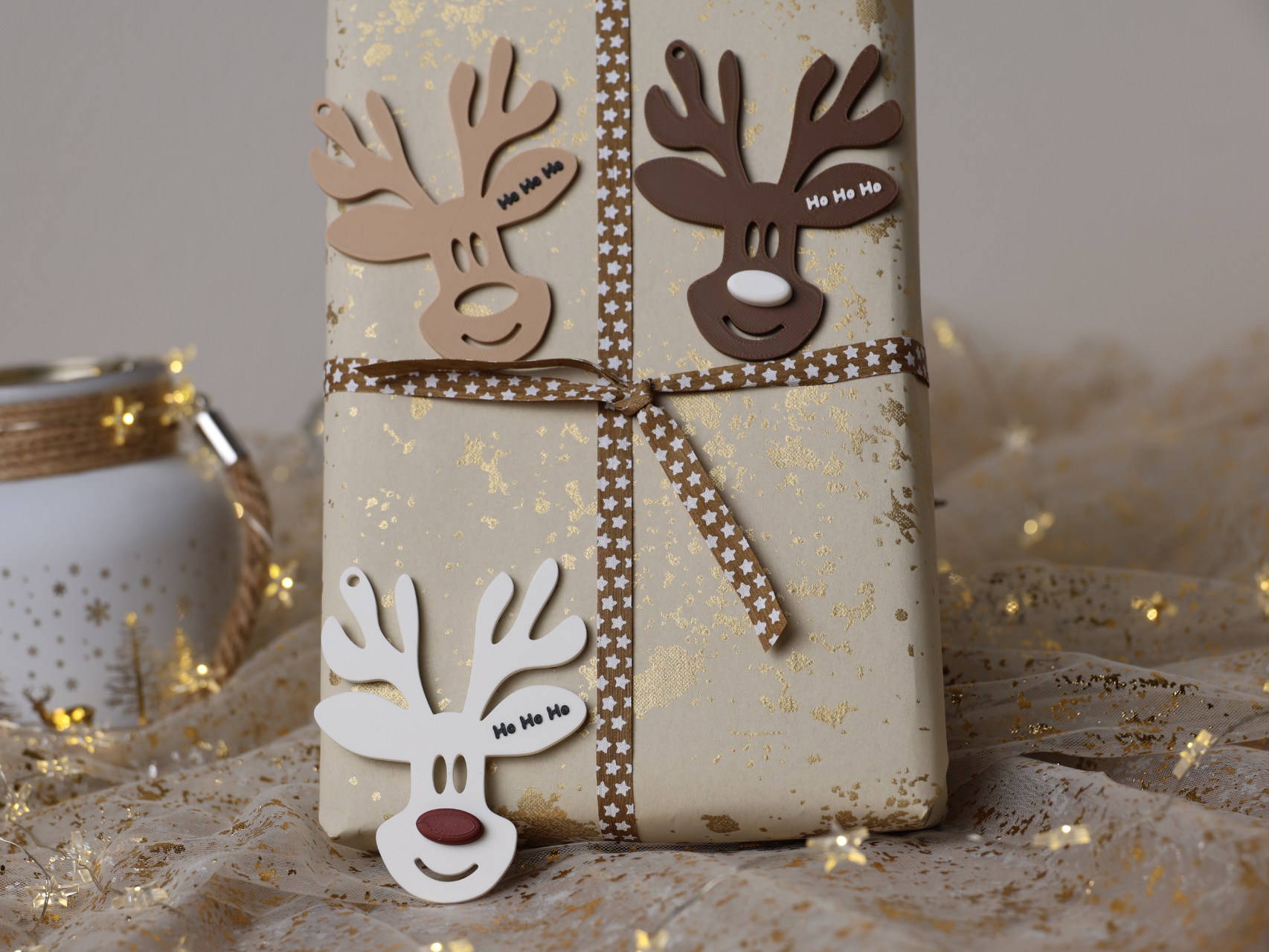 Christmas Reindeer Ornaments – HoHoHo Duo - 1