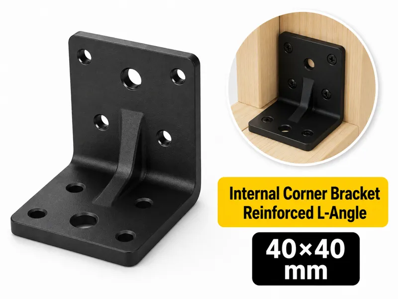 Internal Corner Bracket 40×40mm–Reinforced L-Angle