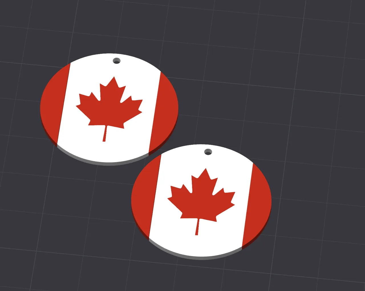 Canada Flag Earring - Round view 2
