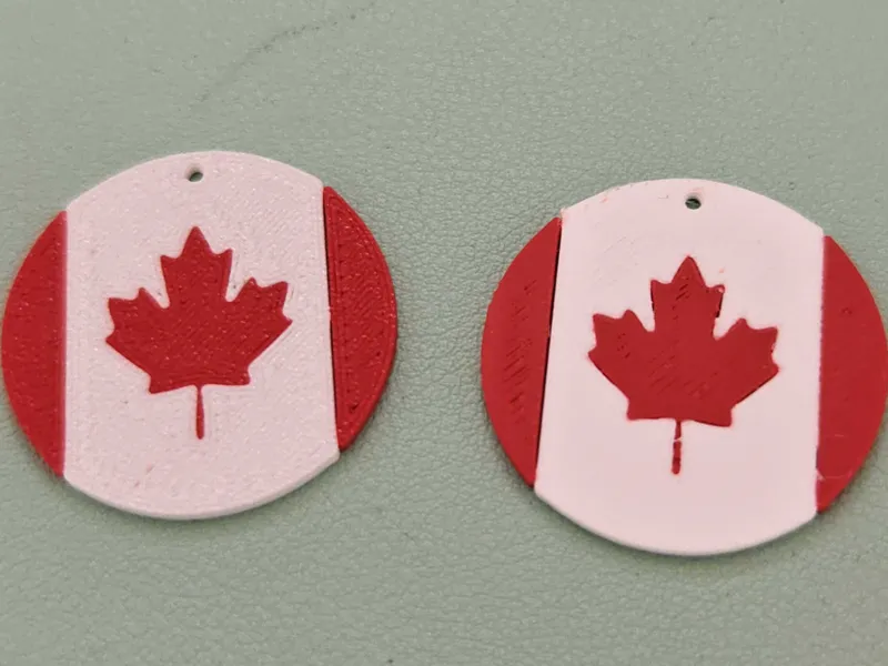 Canada Flag Earring - Round