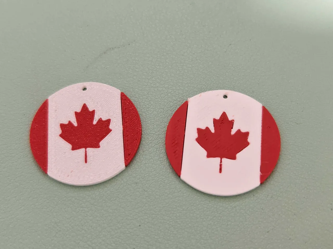 Canada Flag Earring - Round view 3