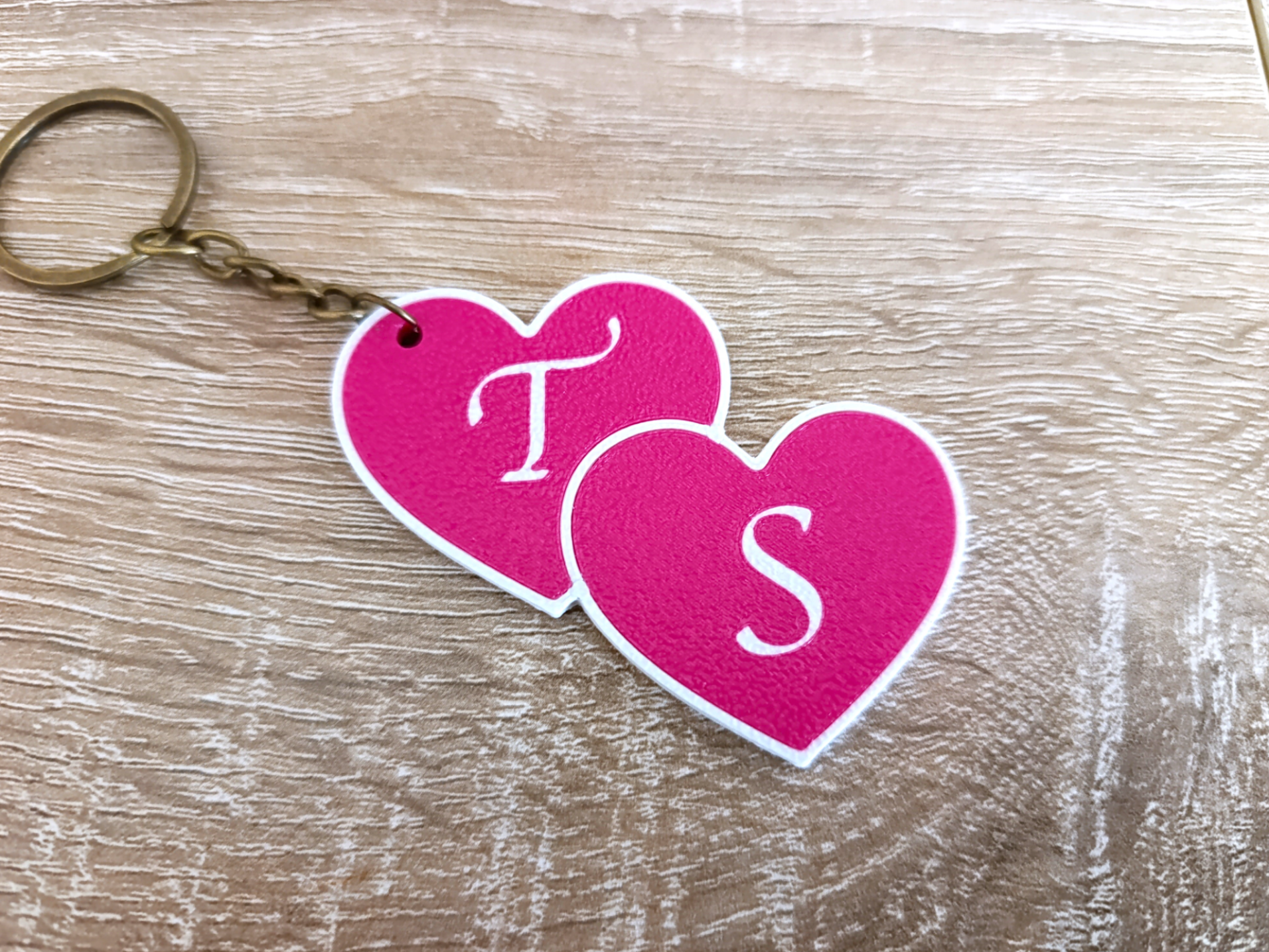 Custom Initial Heart Keychain  Portachiavi a Cuore