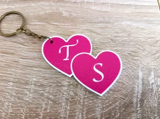 Custom Initial Heart Keychain Portachiavi a Cuore