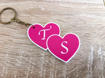 Custom Initial Heart Keychain Portachiavi a Cuore