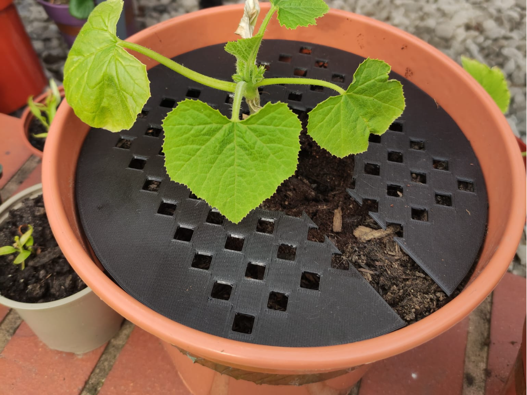 Plant protector soil cover mesh grid for pot pots
