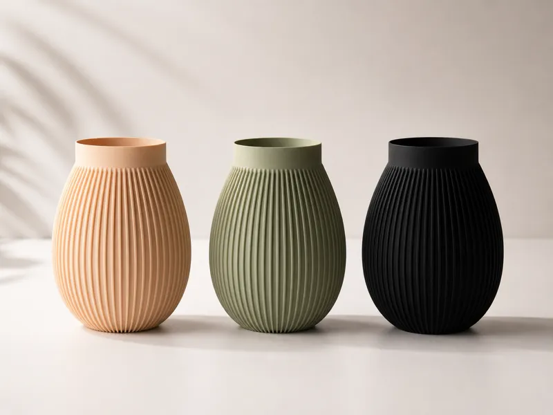 Noiré – Minimal Ribbed Vase