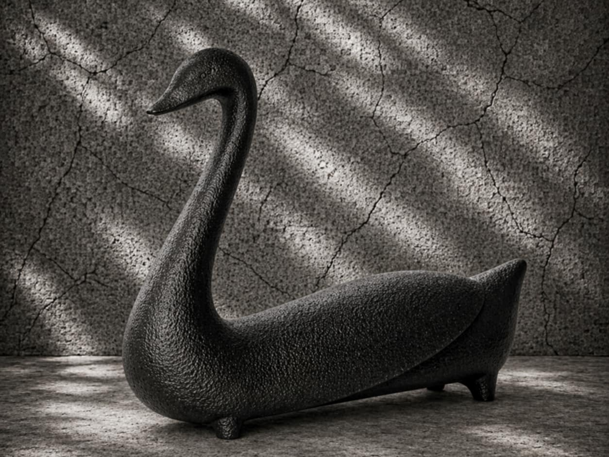 Minimalist Swan Figurine – Modern Sculpture
