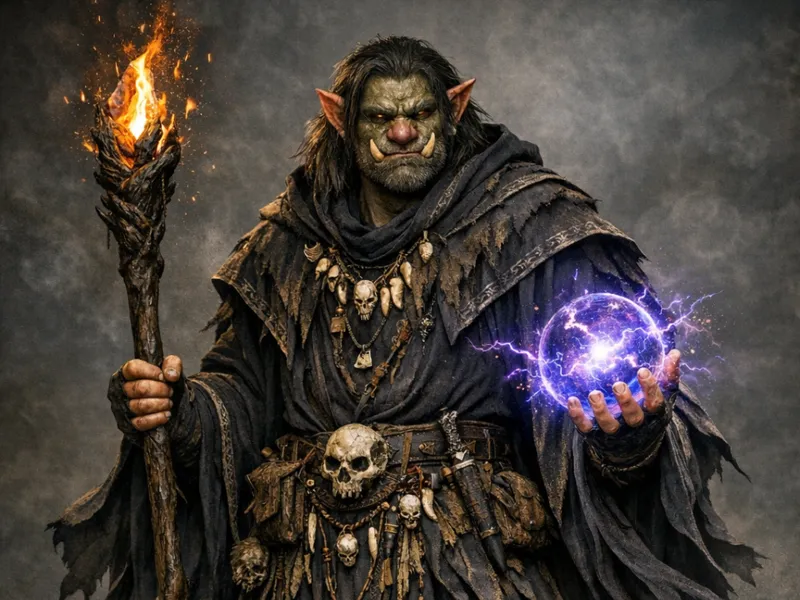 Male Half-Troll Wizard (Necromancer) - HT Series 3