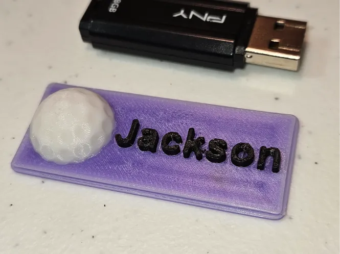 Golfball Nameplate BogBag