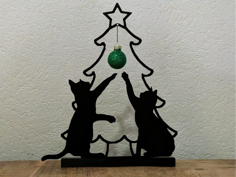 Cats by the Christmas Tree