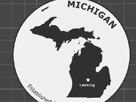 State of Michigan info coaster 95mm