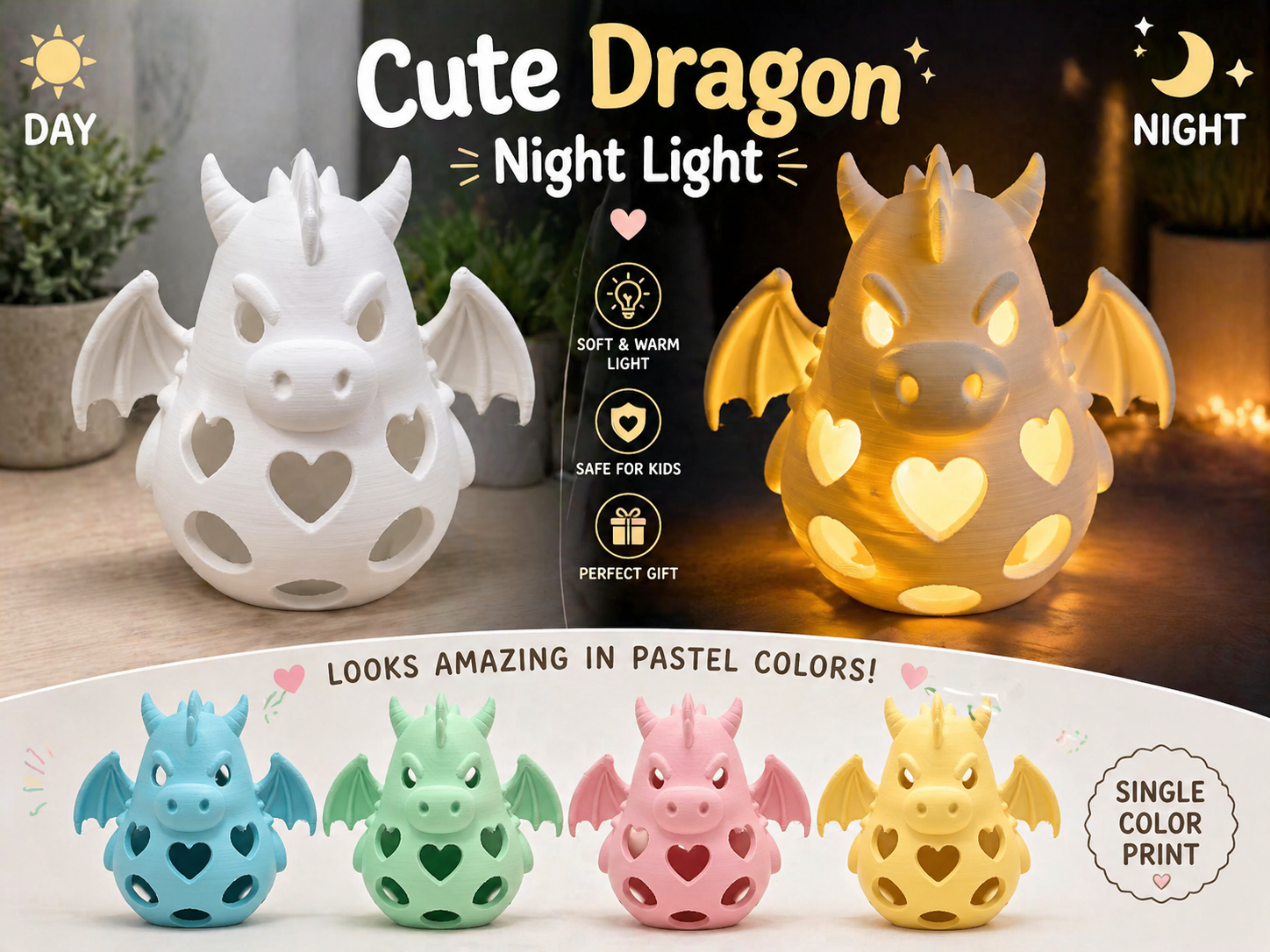 Cute Dragon Night Light