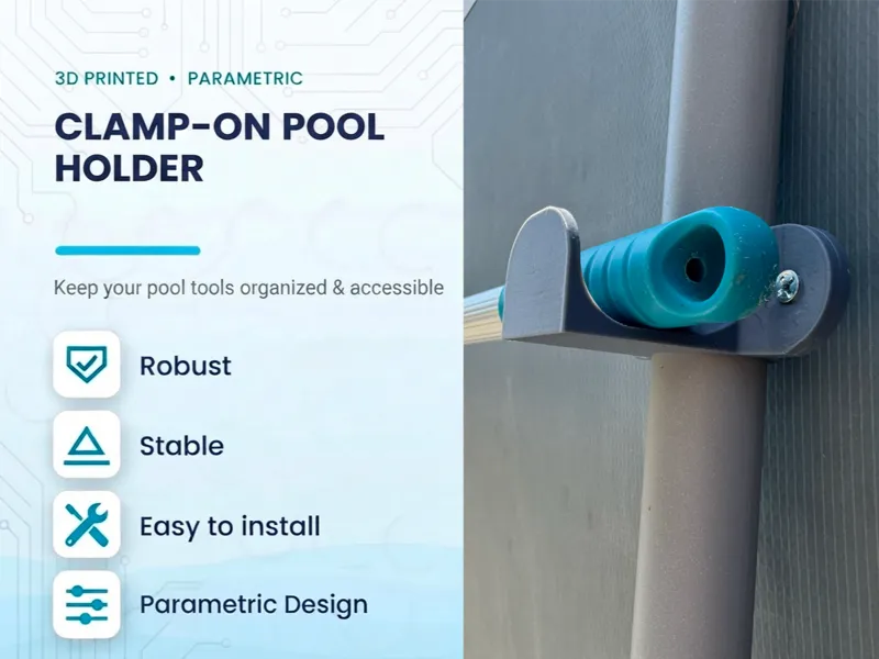 Parametric Clamp-On Pool Accessory Holder