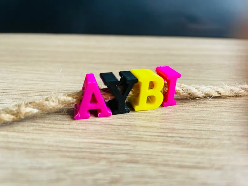Customizable Text drawstring beads - Parametric