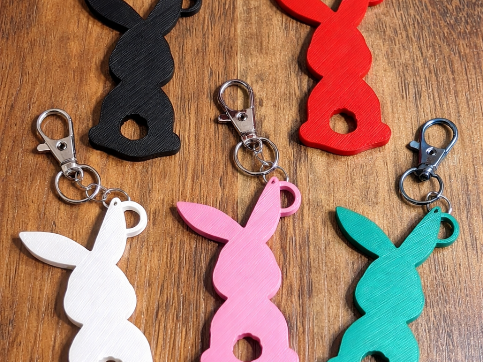 Minimal Bunny Keychain