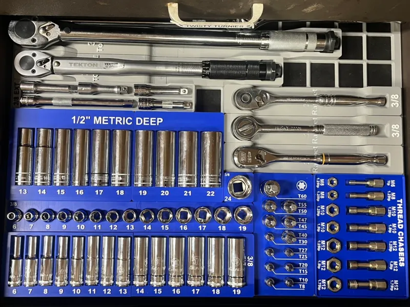 Gridfinity 3/8 metric deep socket set